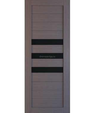 Дверь из экошпона Техно 7 Дуб серый (черное стекло) Дверь из экошпона Техно 7 Дуб серый (черное стекло)