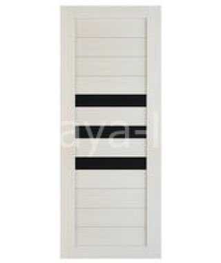 Дверь из экошпона Техно 7 Лиственница (черное стекло) Дверь из экошпона Техно 7 Лиственница (черное стекло)