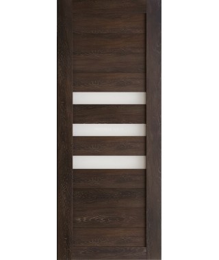 Дверь из экошпона Техно 7 Шале мореный (белое стекло)